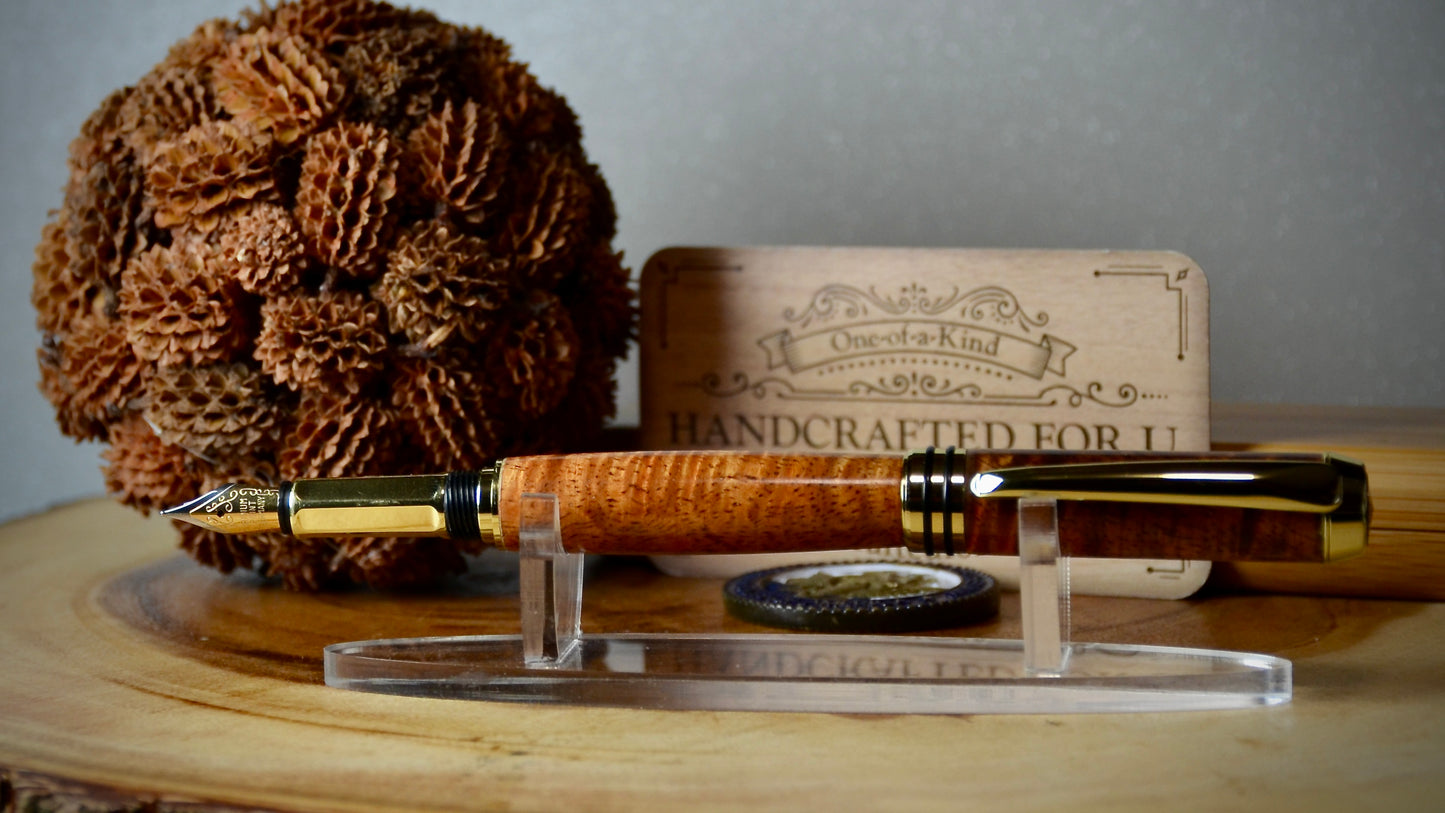 Gold and Black Tycoon Fountain (Hawaiian curly Koa)