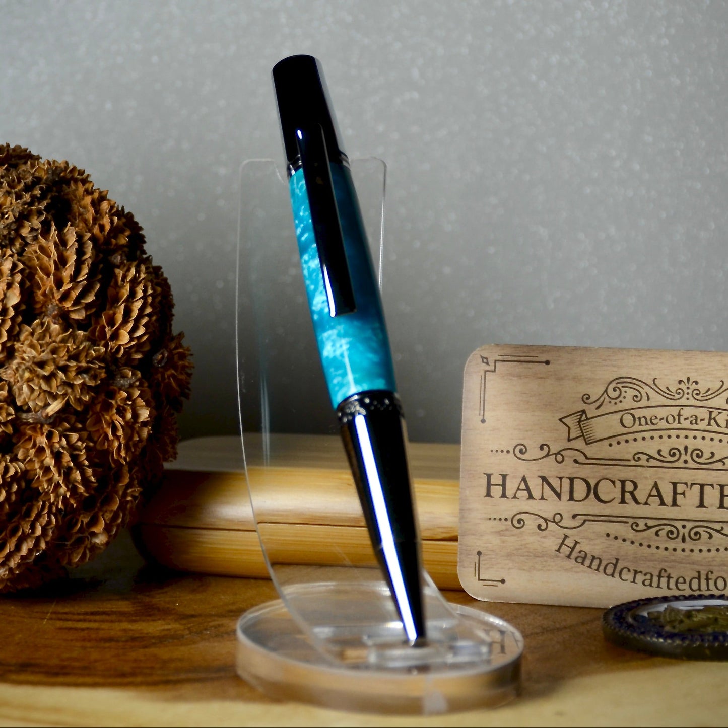 Aero Ballpoint Chrome & Black Titanium (Aqua)