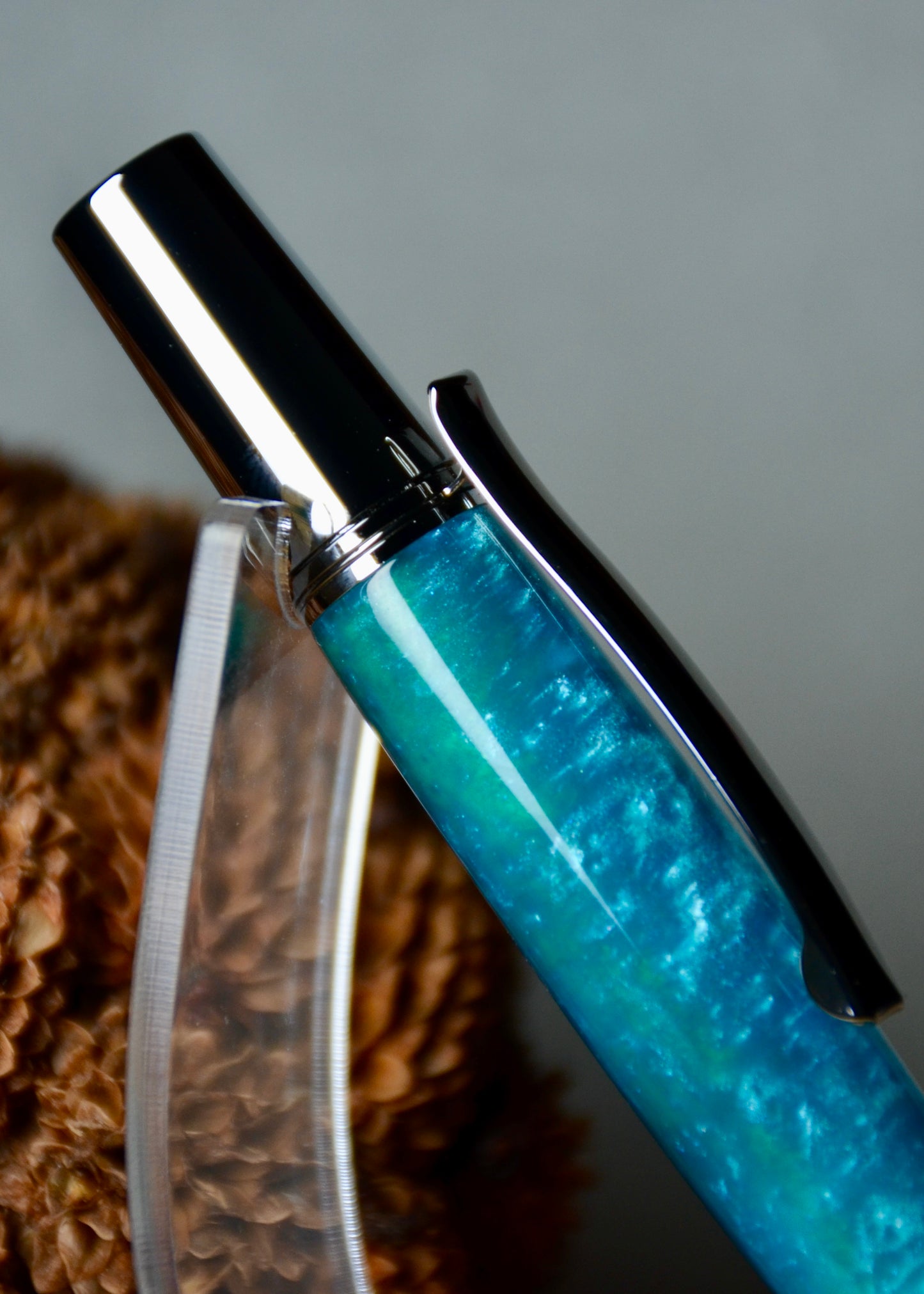 Aero Ballpoint Chrome & Black Titanium (Aqua)