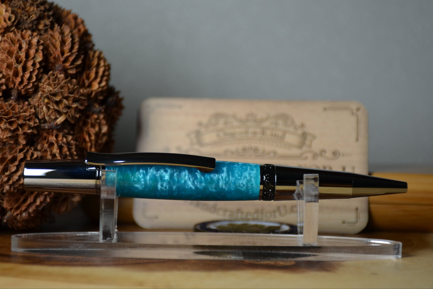 Aero Ballpoint Chrome & Black Titanium (Aqua)