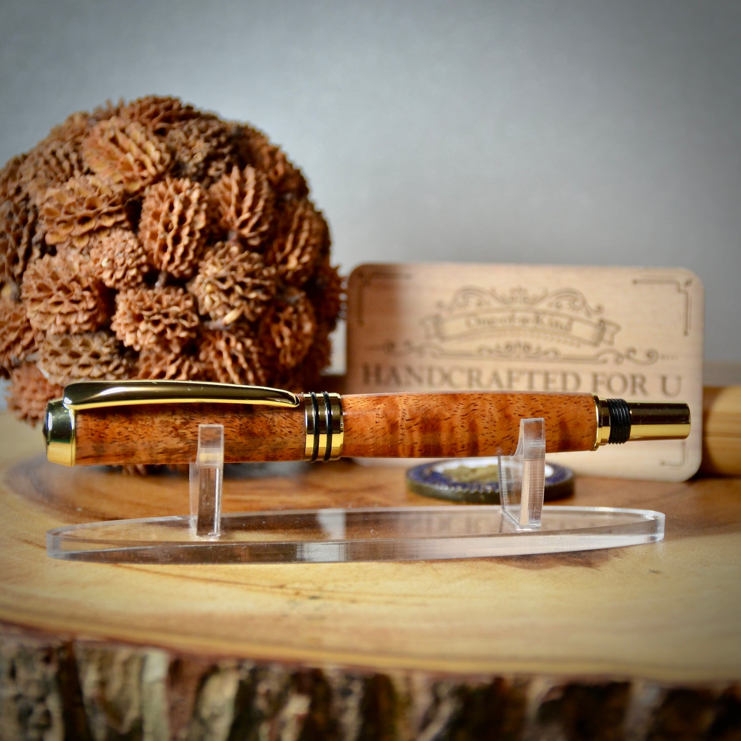 Gold and Black Tycoon Fountain (Hawaiian curly Koa)