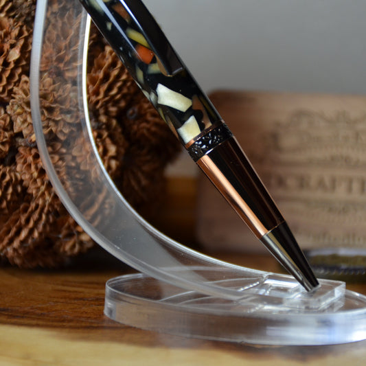 Aero Ballpoint Rose Gold & Black Titanium (Black & Gold Treasure)