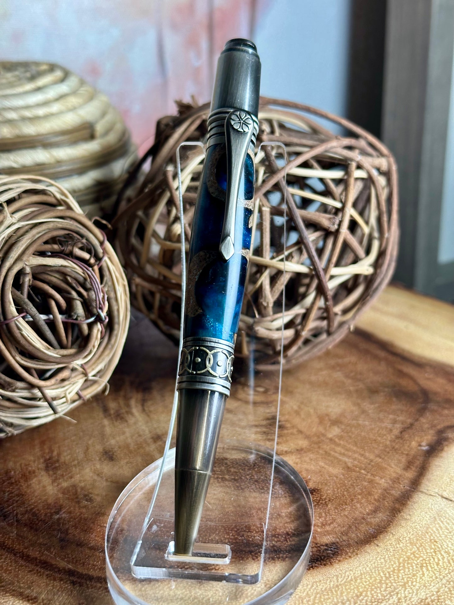 Steampunk (Bronze & Blue and Black Acorn Caps)