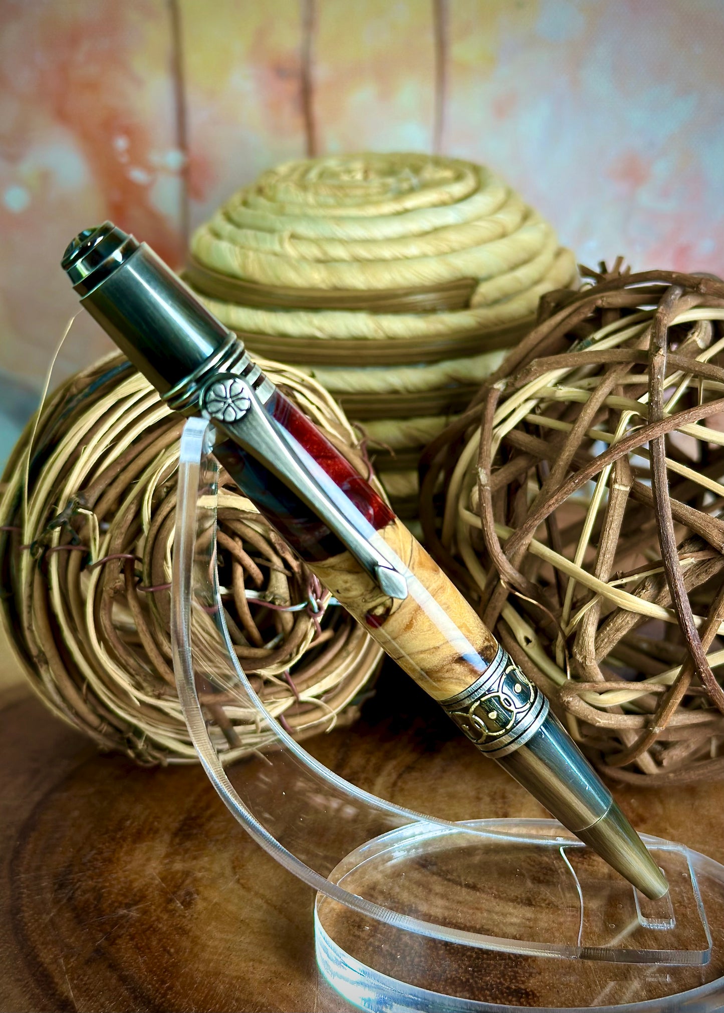 Steampunk (Bronze & Silver & Red Buckeye Burl)