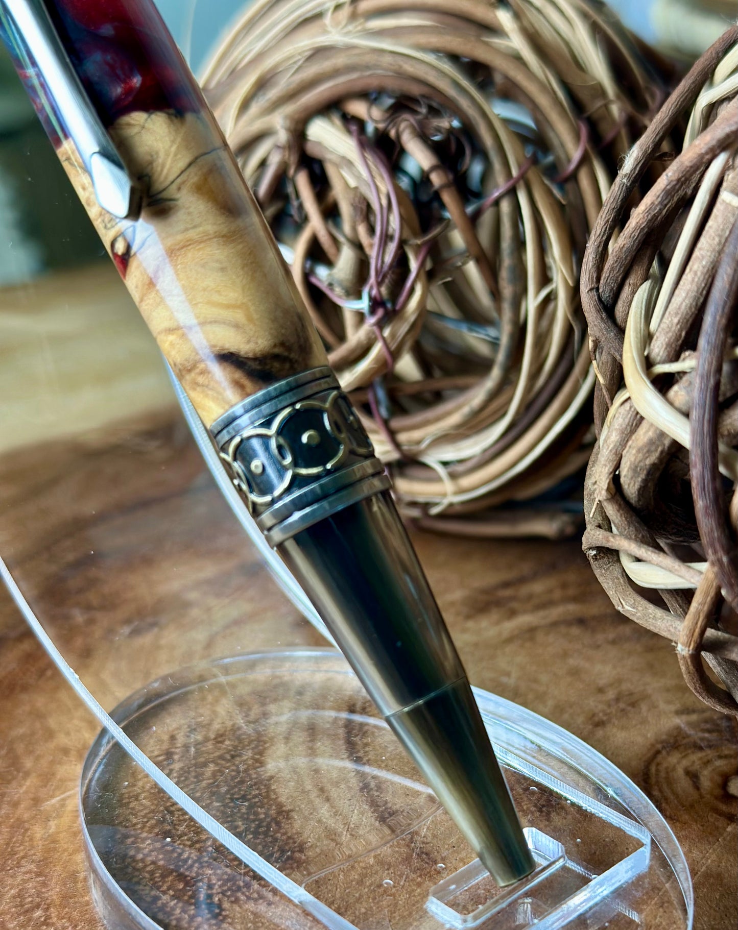 Steampunk (Bronze & Silver & Red Buckeye Burl)