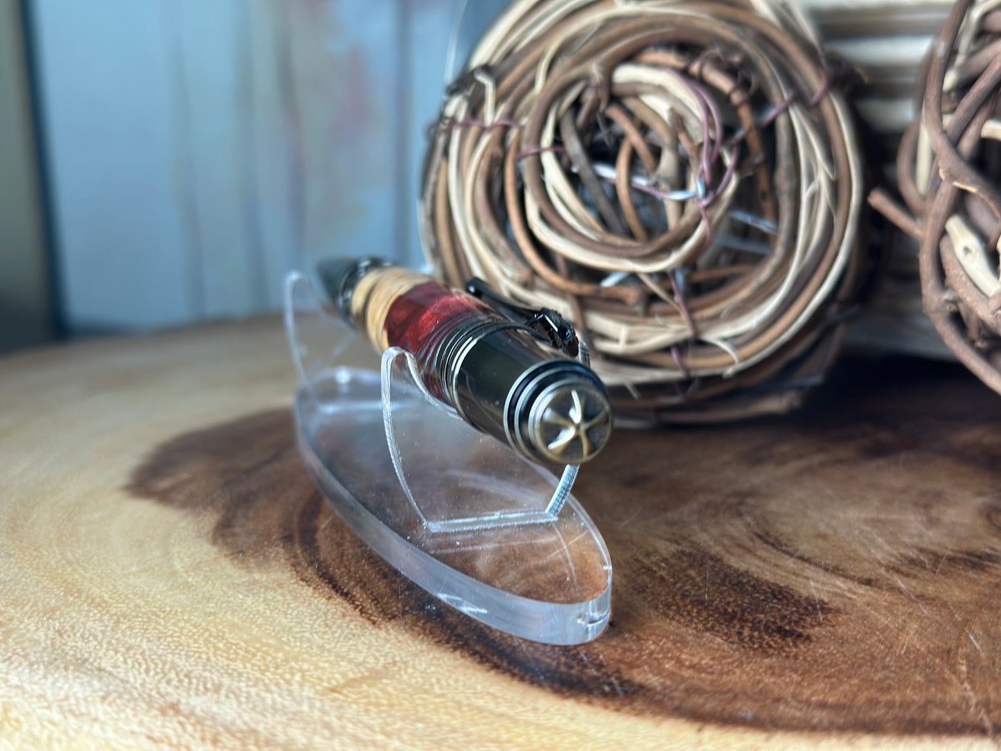 Steampunk (Bronze & Silver & Red Buckeye Burl)