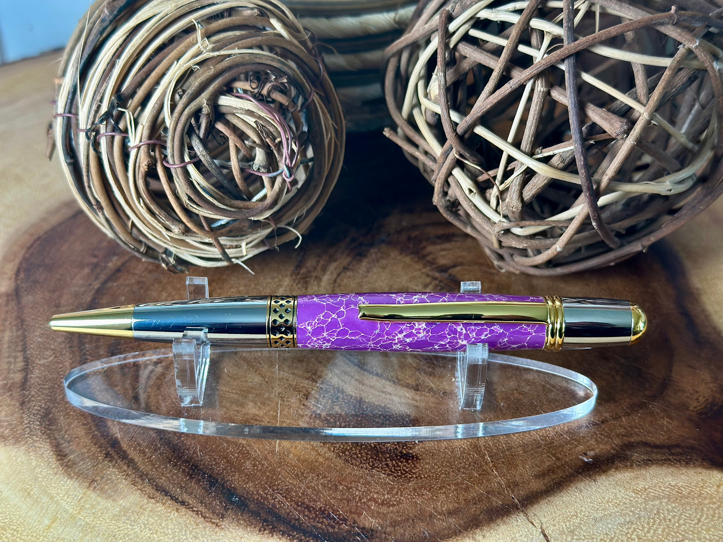 Mesa Gold & Chrome (Faux Stone Charlotte with White Web)