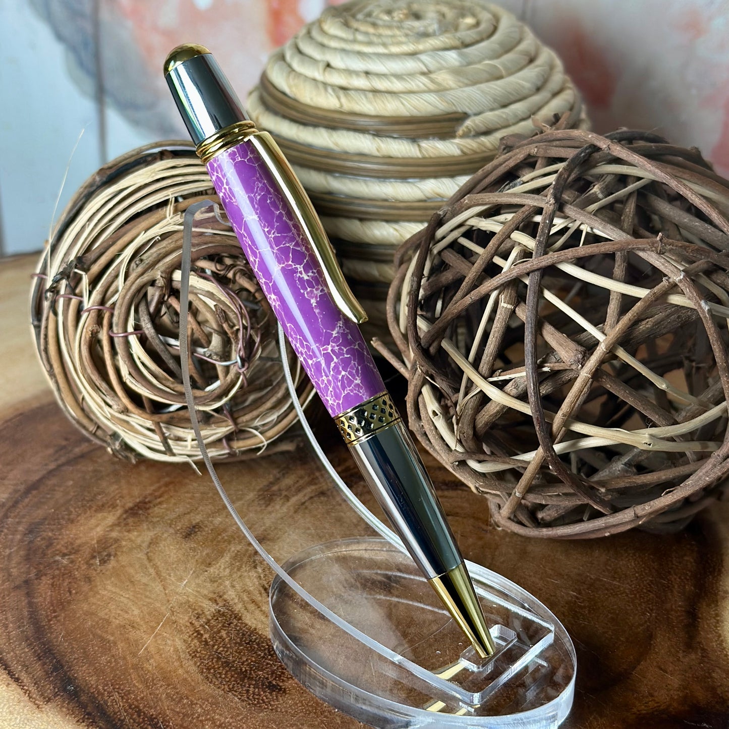 Mesa Gold & Chrome (Faux Stone Charlotte with White Web)