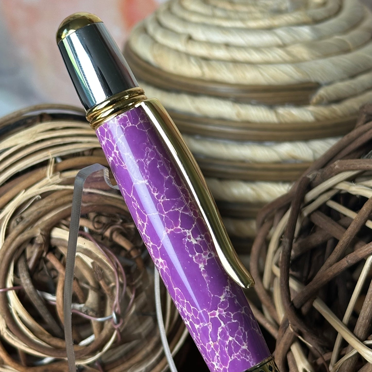 Mesa Gold & Chrome (Faux Stone Charlotte with White Web)