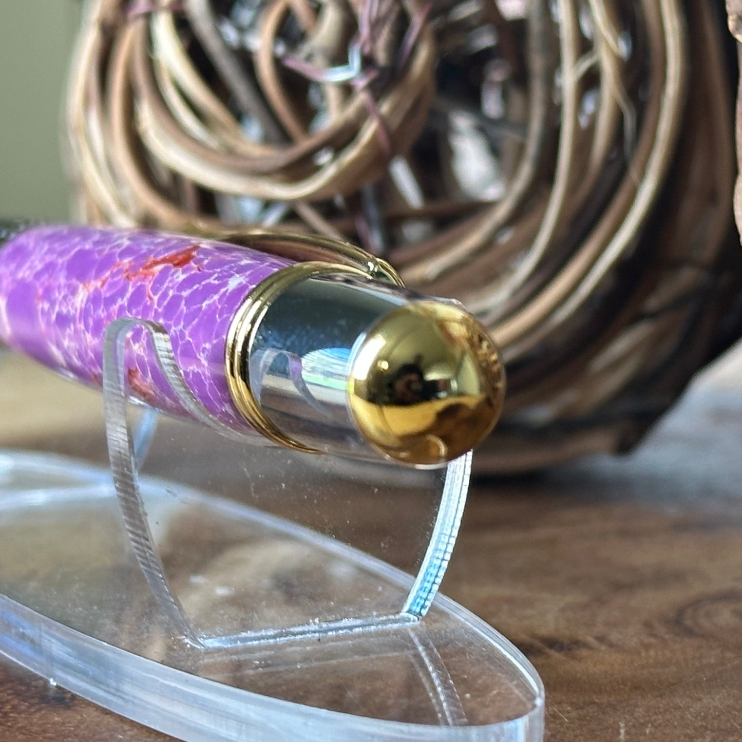 Mesa Gold & Chrome (Faux Stone Charlotte with White Web)