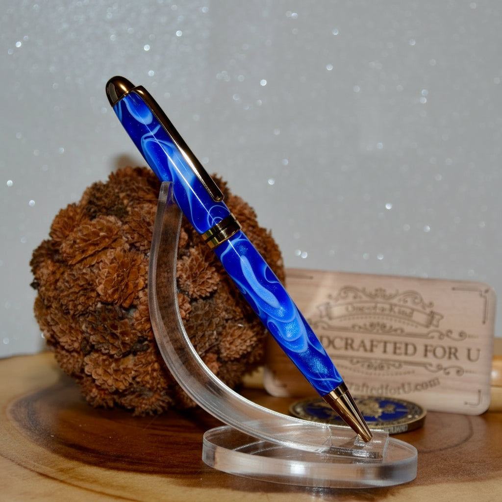 Designer Ballpoint (Blue Swirl)