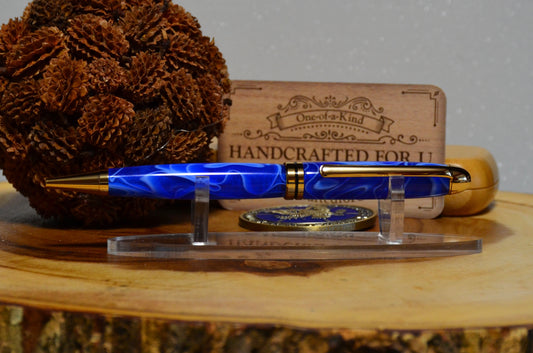 Designer Ballpoint (Blue Swirl)