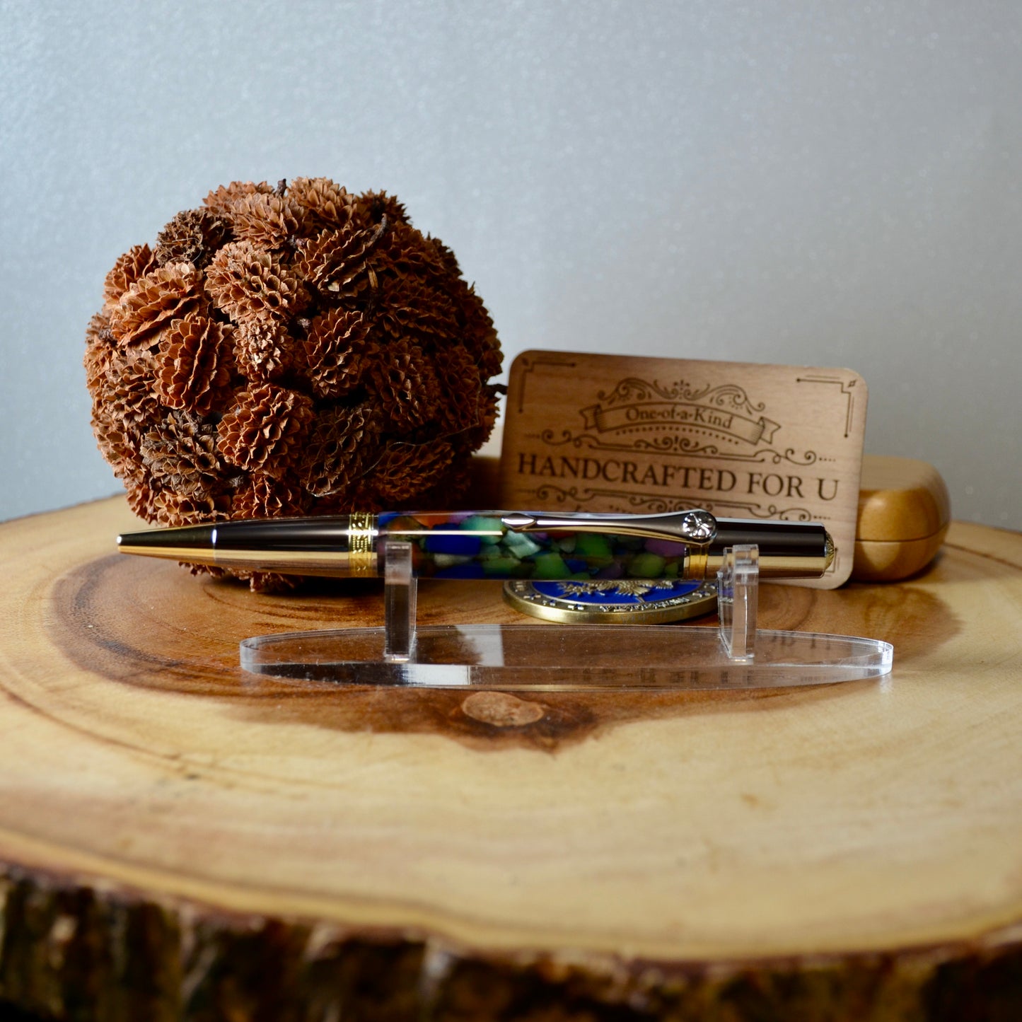 Gallant Ballpoint Twist Gold & Chrome (Abalone Quartz)