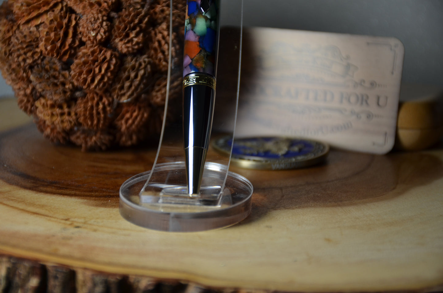 Gallant Ballpoint Twist Gold & Chrome (Abalone Quartz)