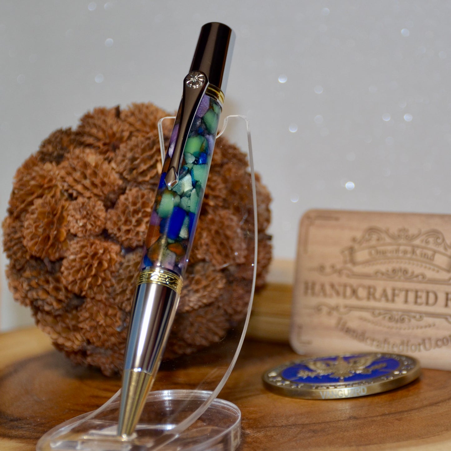 Gallant Ballpoint Twist Gold & Chrome (Abalone Quartz)