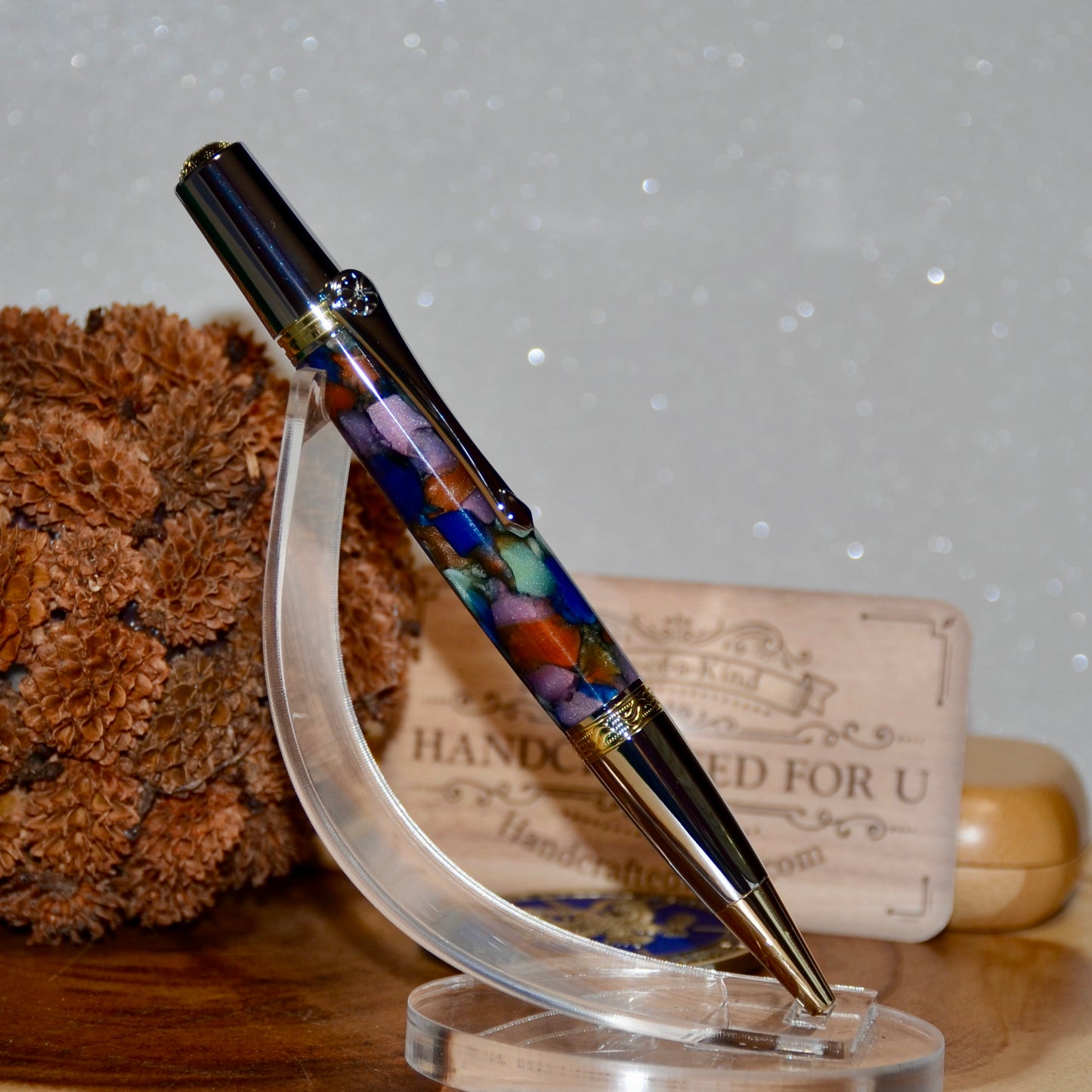 Gallant Ballpoint Twist Gold & Chrome (Abalone Quartz)