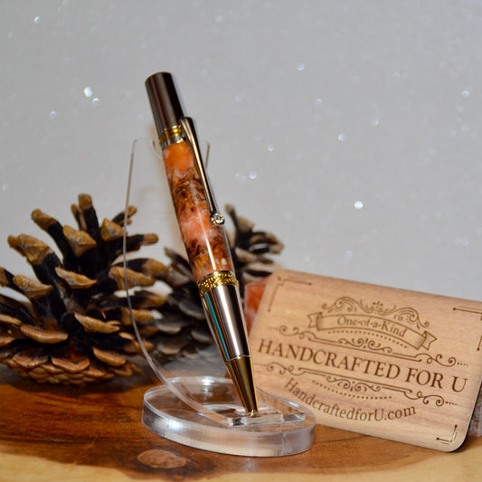 Majestic Squire Chrome & Gold (Apricot Pine Cone with White and Gold Marble)